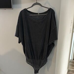 Free People Charcoal Bodysuit